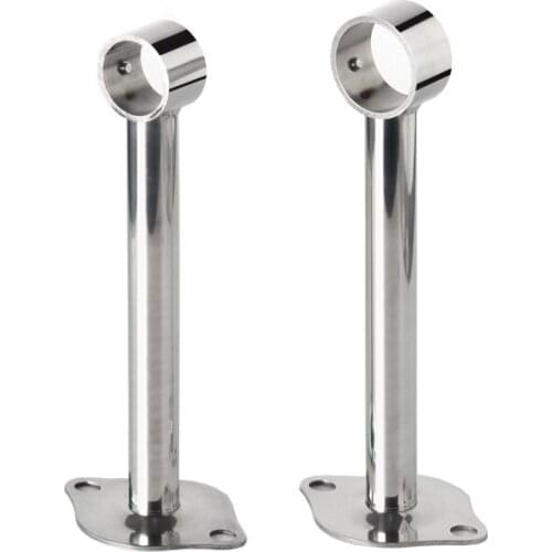 2 pieces stainless steel bracket Clothes rail flange base Single pole drying clothes pole hanging seat household hardware