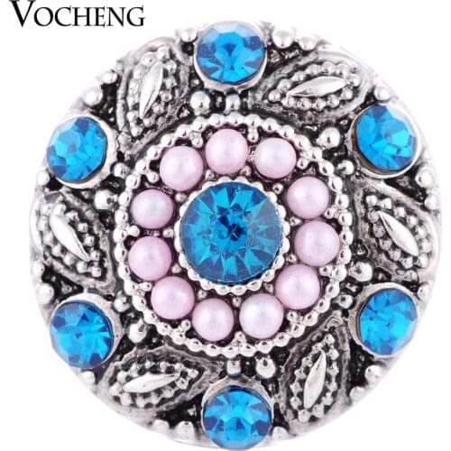 Vocheng Ginger Snap Button 3 Colors Rhinestone Round Bead 18mm Vintage Charms Jewelry Vn-1313