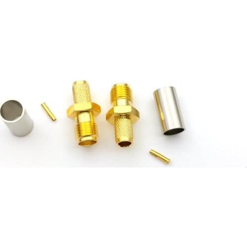 1000pcs SMA Female Adapter RF Connector SMA Female Jack Crimping r for Crimp Cable LMR195 RG58 RG400 RG142 wholesale
