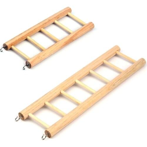 2 Different Sizes Bird Wooden Ladder Parakeet Cage Toys Wood Rungs Natural Wood Bird Climbing Toys Cage Accessory