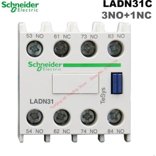 Schneider Electric LADN31C 2PCS Auxiliary Contact Block LA-DN31C 3NO+1NC For TeSys D Series Contactor Brand New Original Export