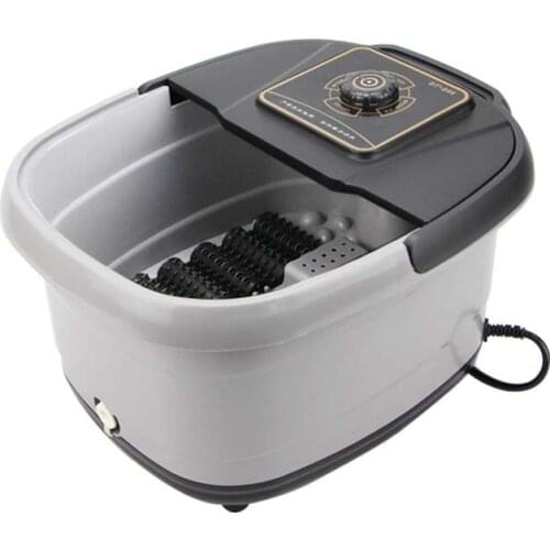 220V Electric Foot Spa Bath Massager Bub Rolling Vibration Heat Electric Oxygen Bubbles Foot Massage Heated Foot Soak For Relax