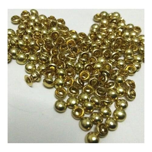 DIY200Sets 4mm Accessories Gold Mushroom Rivets Leather Craft Punk Studs Shipping Free