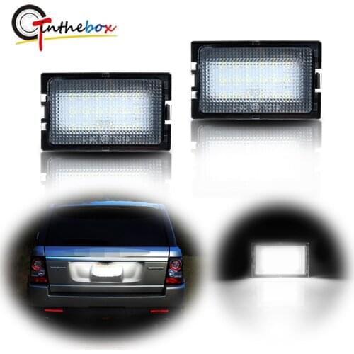 Gtinthebox White LED Car License Plate Lights For Land Rover Range Rover Sport L320 Freelander 2 LR2 L359 Discovery 4 LR4 L319