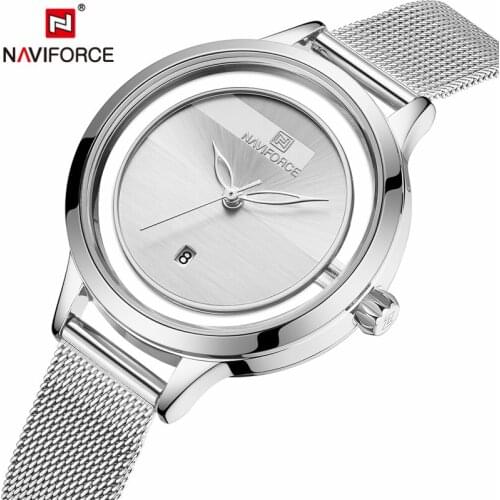 NAVIFORCE New Women Watches Fashion Luxury Design Ladies Quartz Casual Steel strap Waterproof Clock Wrist Watch Relogio Feminino