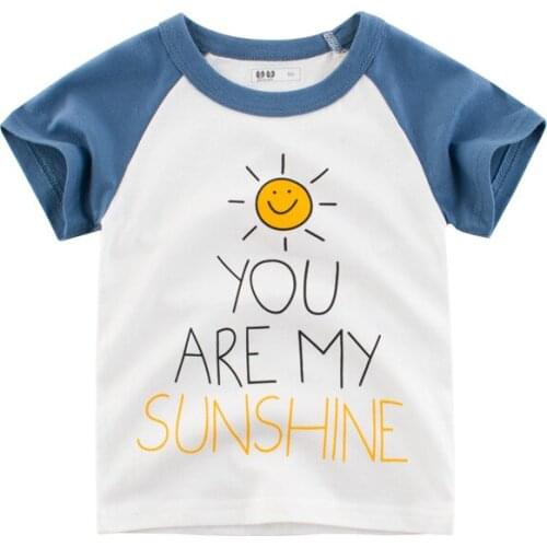 ZWY698 Childrens T-Shirt Children for Boys a Boy Girls Kids Kids Shirts Child Toddler Cotton Cartoon Tee Tops Clothing Short
