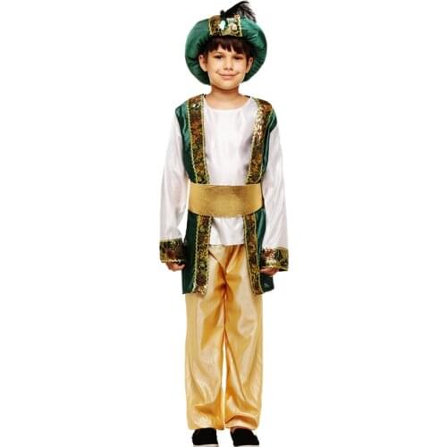 Kids Children halloween party aladdin costumes Aladdin Lamp genie costume Adam prince Fantasia Arab Clothing child boy Carnival