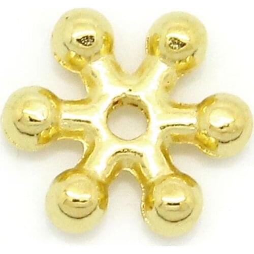 DoreenBeads Spacer Beads Christmas Snowflake Gold color 7x8mm,Hole:Approx 1mm,500PCs