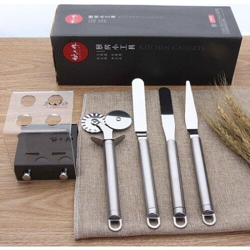 Stainless Steel Baking Tools Cheese Pie Cake Knife Bread Pizza Spatula Blade Kitchen Pastry Bakeware Sets Kitchen Kit 5pc/set