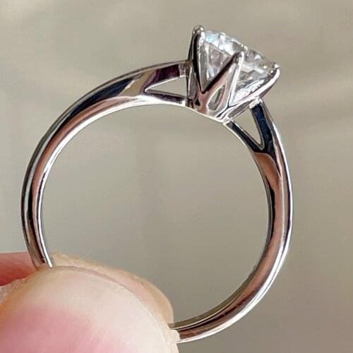 Moissanite Ring Classic 1CT 8 Hearts 8 Arrows Cupid cut Plum blossom 9 Hearts and 1 flower diamonds Ring 925 Sterling Silver