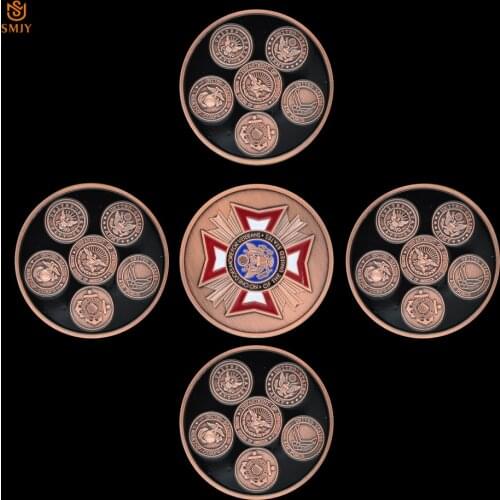 5Pcs/Lot US Military Forces Navy Air Force USMC And USCG Department Of Defense Serve The Worlds Glory Challenge Coin Collection