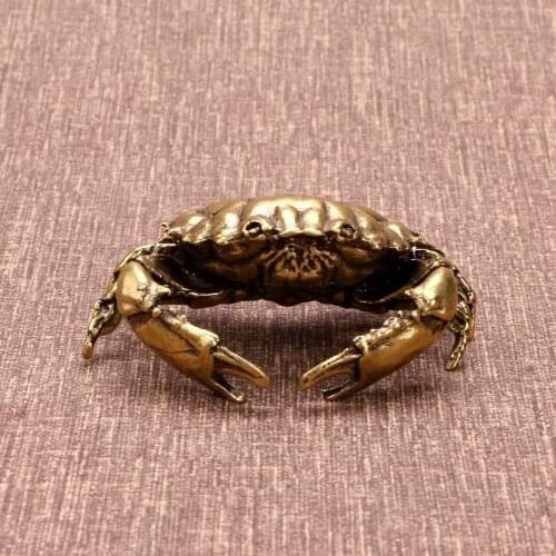 Creative Brass Crab Sculpture Ornaments Copper Crab Home Decoration Accessories Living Room TV Cabinet Desktop Crafts