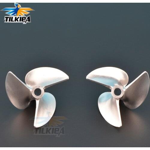 Rc Boat CNC Machined 3 Blades Aluminum Propeller D42/45/50mm Pitch Ratio 1.6 Left/Right For 4.76mm 3/16" Prop Shaft