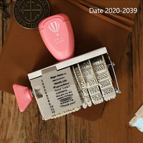 Mini Creative Roller Spin Button Seal 2020-2039 Year DIY Date Diary Stamps For Scrapbooking Planner Schedule Date Seals