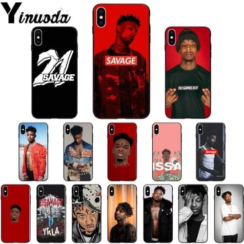 Yinuoda Rapper 21 Savage TPU Soft black Phone Case Cover for iPhone 6S 6plus 7 7plus 8 8Plus X Xs MAX 5 5S XR