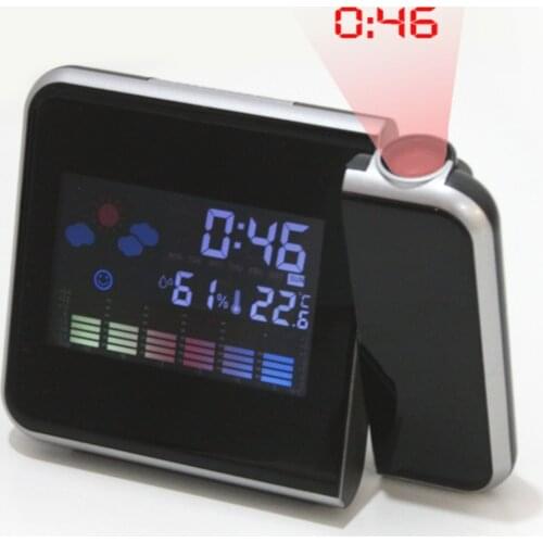 LED Color Display Desktop Clock, Time Projection, Week Display, Temperature And Humidity Meter, Weather Display And Alarm Clock