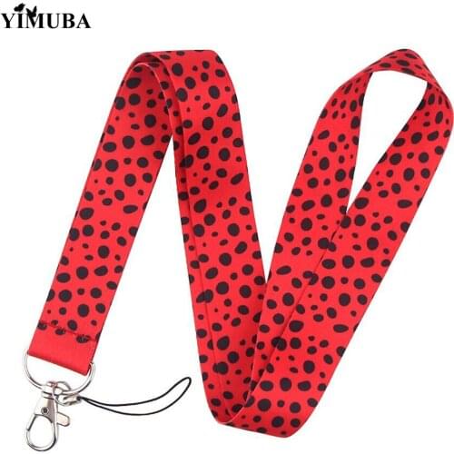 New Arrival Insect Ladybug Lanyards Keychain ID Card Pass Badge Holder DIY Hang Rope Key Chain Cartoon Printed Ribbon Key Ring