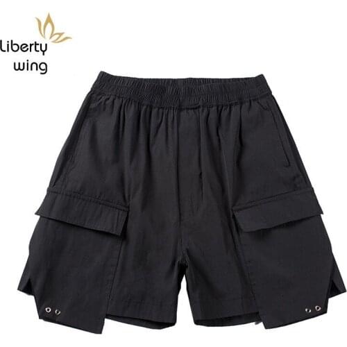 New Summer Mens Casual Fashion Male Knee Length Trousers Man Short Pants Loose Solid Fit Pockets Cool Shorts