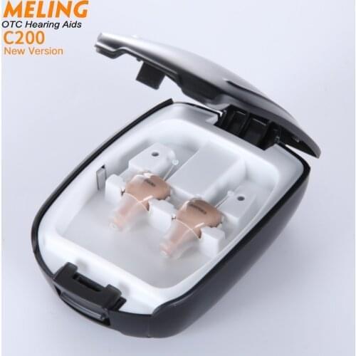 C200 Rechargeable Hearing Aid Audifonos Intelligent ITC Invisible Earbuds Adjustable Tone Sound Amplifier In-Ear Hearing Device