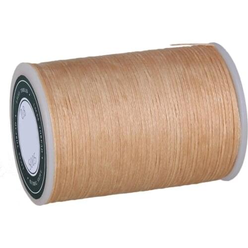 0.8MM Stitching Flat Waxed Polyester Cord Leather Sewing Thread Cord Beige 78M