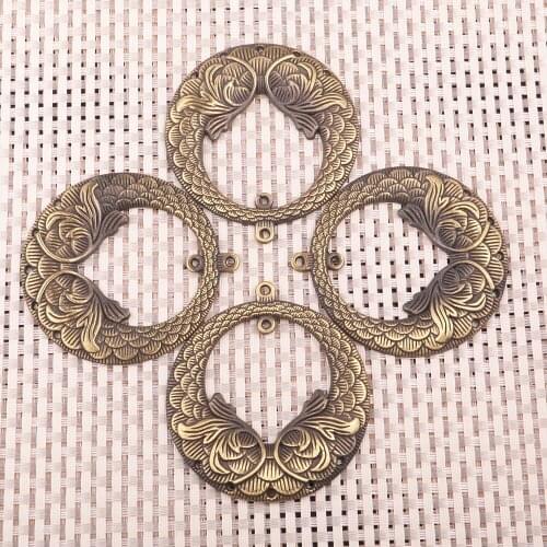 Antique Bronze Plated,Zinc Alloy Geometric Round Double Phoenix Metal Pendant,Charms for Jewelry Making,Handmade DIY Accessories