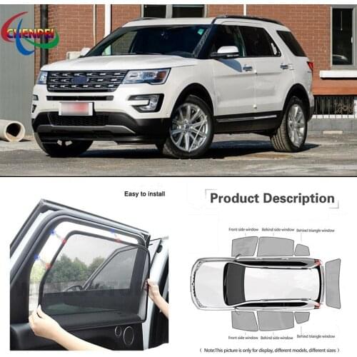 For Ford Explorer Car Full Side Windows Magnetic Sun Shade UV Protection Ray Blocking Mesh Visor Car Decoration Accessories