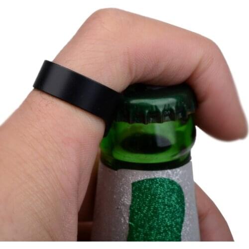 Portable Mini Ring Beer Bottle Opener 22mm Stainless Steel Finger Ring-shape Bottle Beer Cap Opening Remove Kitchen Bar Tools