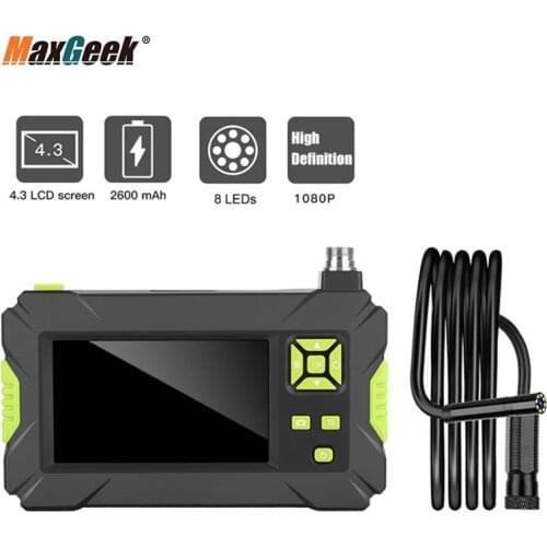 Maxgeek P30 Industrial Endoscope Inspection Camera Borescope 1920 x 1080P 8 LED For Car Pipe 2m 5m 10m Hard Wire