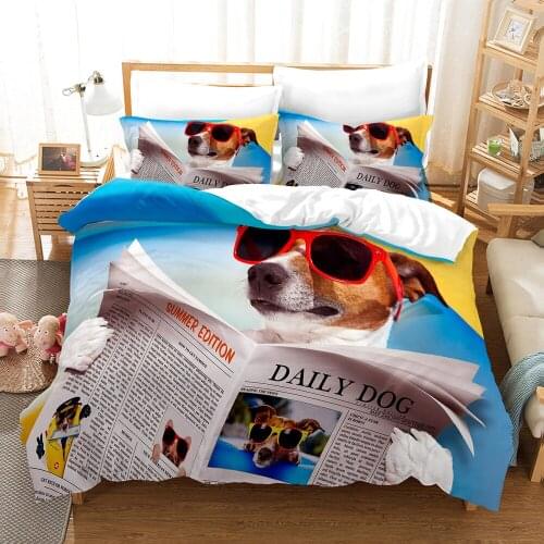 Dropshipping SINGLE only 1 Pillowcase Airplane Pattern Queen Size Bedding For Boys Duvet Cover Set Bedding Dog