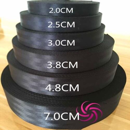 2-7.5CM Width High-Strength Polyester Car Seat Belt Backpack Strap Binding Strap Black And White Braided Belt