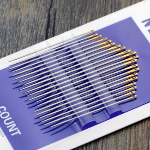 ZOTOONE 20pcs Gold Tail Needle Darning Stainless Steel Embroidery Sewing Clothes Needles Hand DIY Household Sewing Tools G