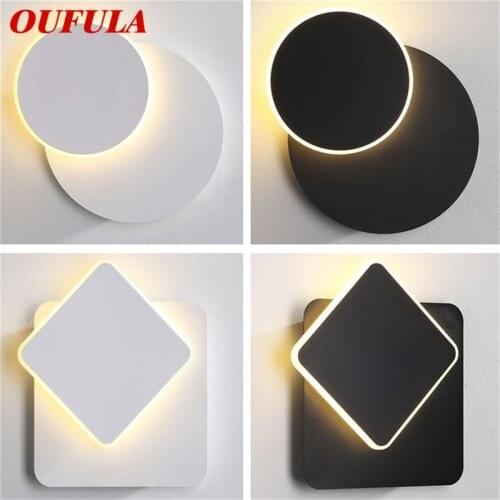 OUFULA Modern Wall Light Fixture Rotating Bedside LED Wall Lamp Creative Decorative For Home Bedroom Living Room Dining Room