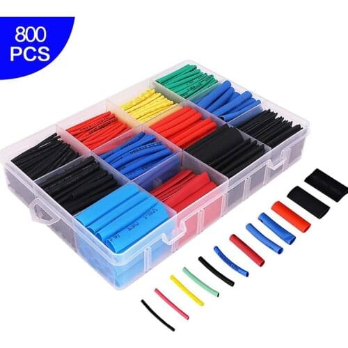800Pcs/Boxed Heat Shrinkable Connection Terminals Waterproof Casing Wire Insulation Butt Connector Multi-Color Kit