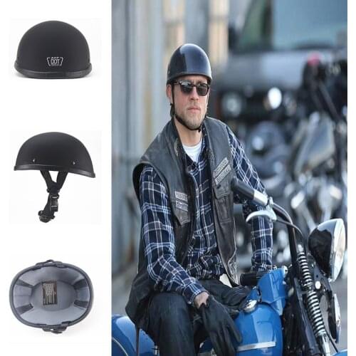 Safety Helmet Motorcycle Harley Retro Helmet Retro Dumb Black Cap Cool Halef Helmet For Harley Motorcross Half Helmet