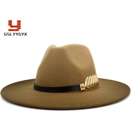 2020 Hot Sell Spray-painted Woolen Felt Fedora Hat Church Panama Jazz Women Men Wide Brim Fall Winter Hat and Caps