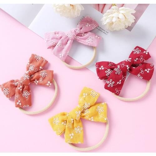 36pc/lot Flower Nylon Headband 2021 New Lace Bow Nylon Baby Headband Hair Clips For Newborn Girl Kids Hairpins Hair Accessories