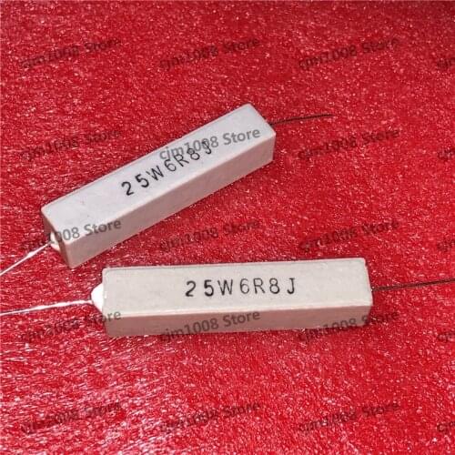 5Pcs RX27 Horizontal cement resistance 25W 6.8ohm 25W6.8R 6.8RJ 25W6R8J Ceramic Resistance precision 5% Power resistance