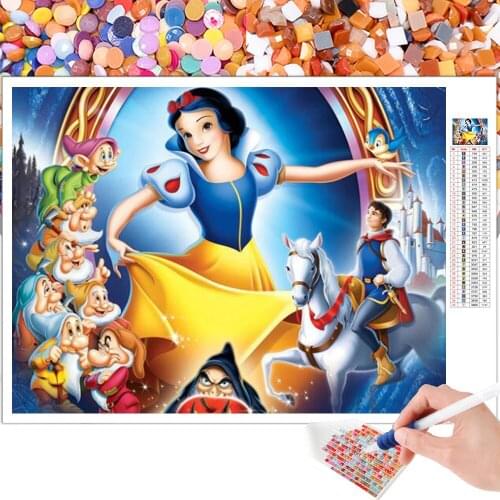 Diamond Painting Mosaic Cartoon Disney Princess Dwarf 5D DIY Full Round Square Rhinestone Embroidery Cross Stitch Picture Art