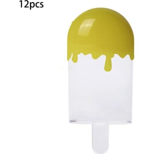 B0KB 12Pcs Ice Cream Shape Candy Box Plastic Candy Treat Case Transparent Candy Container for Birthday Wedding Party