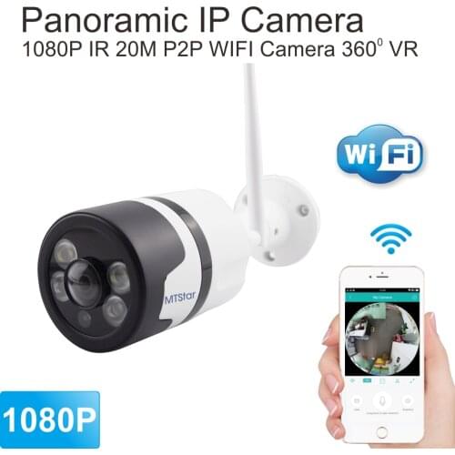 MTStar 1080P 360 degree VR Panoramic WIFI Security Camera Outdoor Watterproof Two Way Audio Bullet Camera