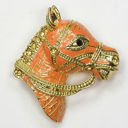 Rhinestone Enamel Pin brooches C386 G