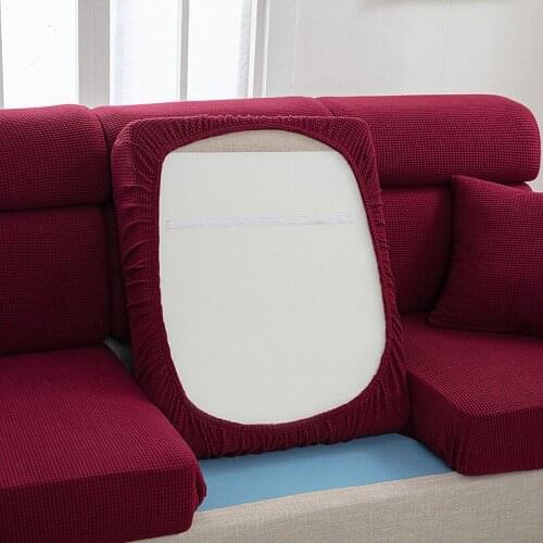 Sofa Seat Cushion Cover Pets Kids Furniture Protector Polar Fleece Stretch Washable Removable Half Slipcover