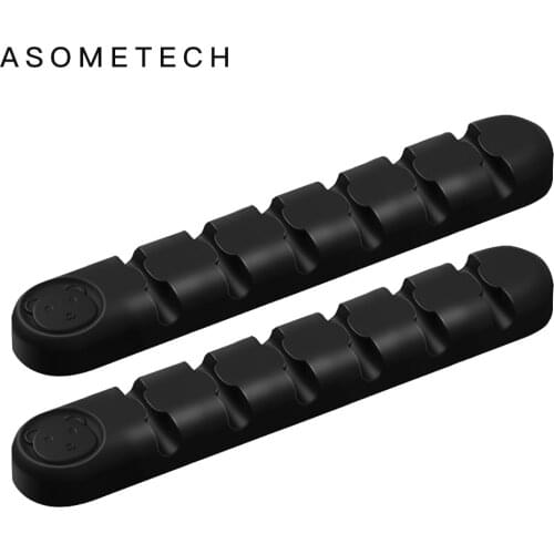 2PCS Silicone USB Cable Organizer Cable Winder Desktop Tidy Management Cable Holder for Mouse Earphone Wire Organizer Office