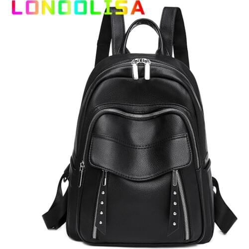 New Pu Leather Designer Backpacks Women High Quality Vintage Backpack for Girls 2021 Large Capacity School Bag Travel Bagpack