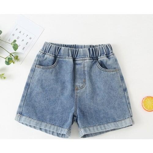 Girls' denim shorts summer new middle school childrens shorts Korean girls' Jeans Girls' pants