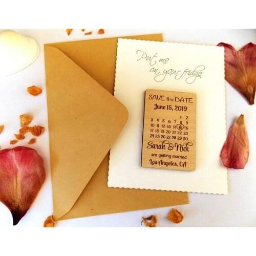 Personalize Wedding Calendar rustic wooden Save the Date Fridge Magnets engagement invitation cards party favors gifts