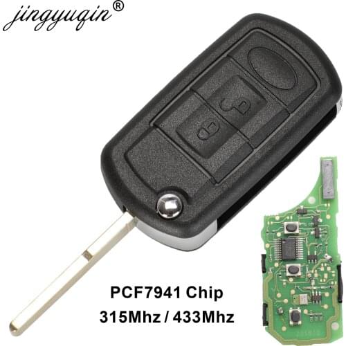 Jingyuqin 5pcs Flip Remote Car key 433Mhz / 315MHz ID46 PCF7941 Chip for Land Rover Range Rover Discovery 3 Fob Control