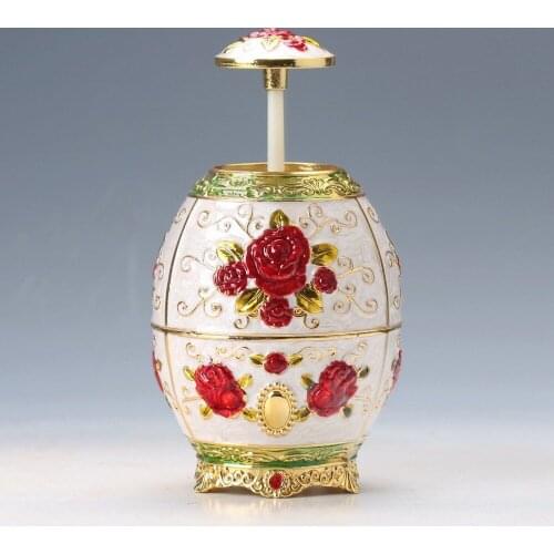 Chinese Exquisite Cloisonne Handwork Flower Toothpick Box