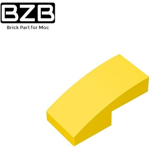 BuildMOC Compatible Assembles Particles 11477 Slope Curved 2 x 1For Building Blocks Parts DIY LOGO Educational Tech Parts Toys