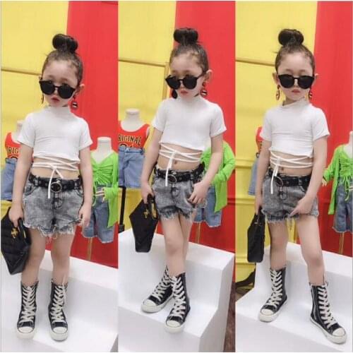 2020 hot sale girls t-shirt cotton fashion summer girls top 3-8t F490